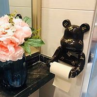 Creative Wall-mounted Bear Tissue Box Kitchen Toilet Paper Roll Paper Rack Tube Free Punch miniinthebox - thumbnail