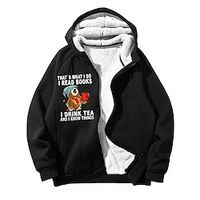 Women's Zip Hoodie Sweatshirt Fleece Jacket Sherpa Fleece Lined Graphic Letter Warm Funny Fuzzy Zip Up Print Black Navy Blue Casual Sports Hoodie Long Sleeve Top Micro-elastic Winter Lightinthebox - thumbnail