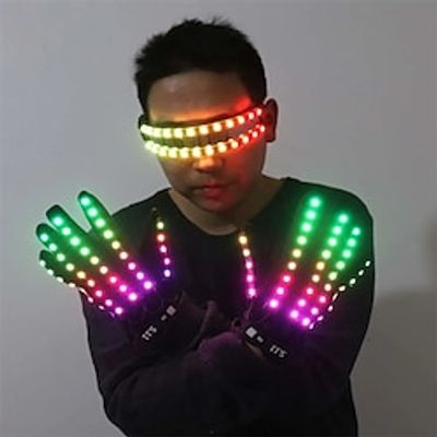 LED Glow Gloves Rave Flashing Finger Lighting Glasses Light Up Glasses Rave Costume Party Decor DJ SunGlasses Halloween Decorati miniinthebox