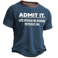 Graphic Letter Daily Designer Retro Vintage Men's 3D Print T shirt Tee Sports Outdoor Holiday Going out T shirt Navy Blue Army Green Dark Blue Short Sleeve Crew Neck Shirt Spring  Summer Clothing Lightinthebox - thumbnail