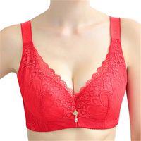 Deep V Lace Embroidery Gather Breathable Bras