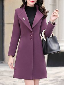 Temperament Solid Color Lapel Slim Coat