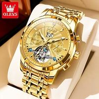 OLEVS Men's Watches Classic Hollow Out Automatic Mechanical Wristwatch Original Movement Waterproof Luminous Calendar Year Moon Lightinthebox - thumbnail