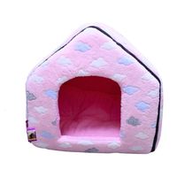 Coco Kindi Pink color Cloud Pattern Washable Fur House with Zip L For Dogs & Cats