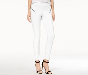 International Concepts Skinny Moto Pants  Bright White