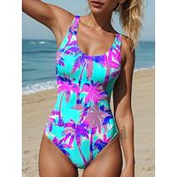 Women's Swimwear One Piece Swimsuit Tropical Botanical Print Lightinthebox