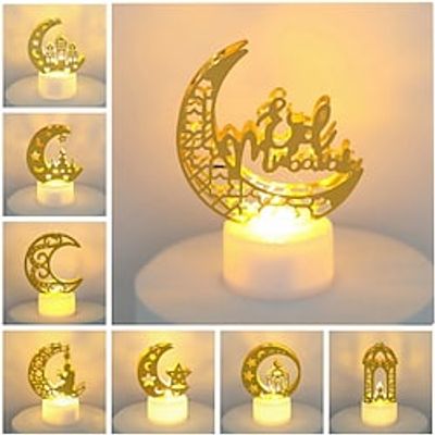 Ramadan Eid Mubarak Lights Decorations LED Candle Lights Ramadan Decoration Lamp for Ramadan Muslim Islamic Aid Eid Al-fitr Party Home Decorations Lightinthebox