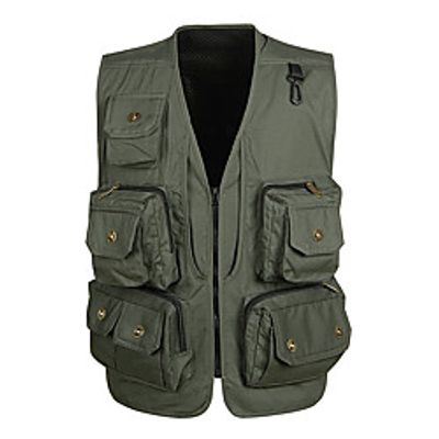 Men's Hunting Gilet Outdoor Breathable Wearable Comfortable Removable Spring Summer Solid Colored Cotton Black Red Army Green Lightinthebox