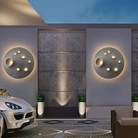 Cement Wall Sconce Lighting Outdoor Indoor Moon Surface Shape Design Children's Room Nightlight Waterproof IP65 Decor Wall Sconce Lamp for Bedroom Living Room Hotel Villa miniinthebox - thumbnail