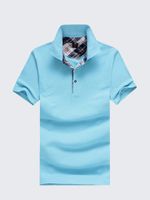 Men's Spring Summer Multicolor Turn-down Collar Solid Color Cotton Polo Shirts