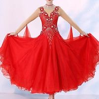 Ballroom Dance Dress Crystals  Rhinestones Women's Performance Daily Wear Long Sleeve Elastane Lightinthebox