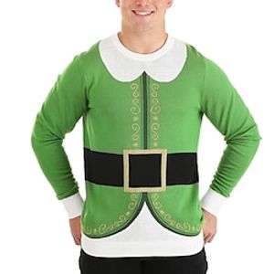 Santa Claus Casual Men's Knitting Print Ugly Christmas Sweater Pullover Sweater Jumper Knitwear Outdoor Daily Vacation Christmas Long Sleeve Crewneck Sweaters Black Green Fall Winter S M L Sweaters Lightinthebox