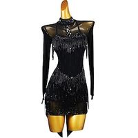 Latin Dance Exotic Dancewear Latin Salsa Dance Dress Crystals / Rhinestones Women's Performance Daily Wear Long Sleeve Spandex Lightinthebox