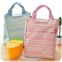 KCASA KC-CB02 Oxford Large Capacity Lunch Tote Bag Travel Picnic Fashion Stripe Bento Food Organizer