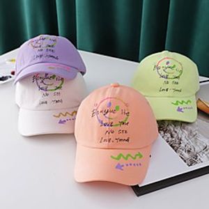 1pcs Kids  Toddler Unisex Active Birthday  Casual  Daily Wear Cartoon  Letter Stylish Cotton Hats  Caps White  Black  Purple S Lightinthebox