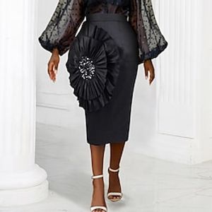 Women's Skirt Bodycon Long Skirt Midi Black Skirts Spring  Summer Patchwork Fashion Elegant Casual Street Daily S M L miniinthebox