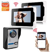 Wired amp; Tuya Wifi Smart Video Doorbell 1080P Support Remote Control Smart Life Doorbell Cloud Camera 7inch Monitor Snapshot and Recording Motion Detect Lightinthebox - thumbnail