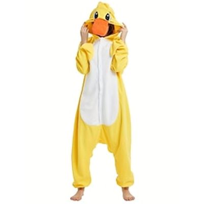 Adults' Kigurumi Pajamas Nightwear Onesie Pajamas Duck Animal Animal Onesie Pajamas Pajamas Funny Costume Cosplay For Men and Women Animal Sleepwear Cartoon miniinthebox