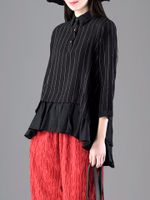 Stripe Patchwork Women Blouses