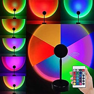Sunset Lamp Tik Tok RGB Sunset Projection Lamp 180 Degree Rotation 16 Colors Romantic Modern Floor Stand Projection Atmosphere with Remote Control for Living Room Bedroom Decor Lightinthebox