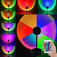 Sunset Lamp Tik Tok RGB Sunset Projection Lamp 180 Degree Rotation 16 Colors Romantic Modern Floor Stand Projection Atmosphere with Remote Control for Living Room Bedroom Decor Lightinthebox - thumbnail