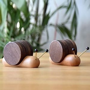 Wood Mug Coaster, Heat Insulation Serving Dishes, Trays amp; Platters Platters Cute Snail Shape DIY Funny Coasters Cute Funny on Slip Heat Insulation Tea Coaster for Drinks Home Lightinthebox