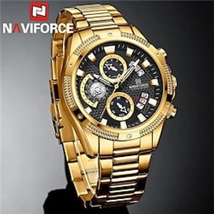 NAVIFORCE Luxury Mens Watch Sport Man Analog Quartz Wristwatch  Military Chronograph Stainless Steel Multifunction Quartz Male Clock miniinthebox