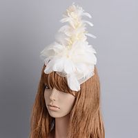 Elegant Retro Feather Fascinators with Feather / Floral 1 Piece Special Occasion / Party / Evening Headpiece miniinthebox - thumbnail