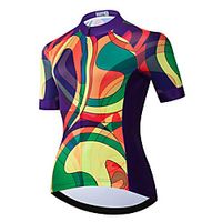 21Grams Women's Short Sleeve Cycling Jersey Summer Spandex Polyester Green Bike Jersey Top Mountain Bike MTB Road Bike Cycling Quick Dry Moisture Wicking Breathable Sports Clothing Apparel  Stretchy Lightinthebox - thumbnail