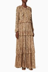 Frill Floral Maxi Dress