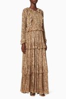Frill Floral Maxi Dress - thumbnail