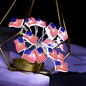 LED String Lights Stars and Stripes National Flag for Independence Day 3m 30LEDs Party Wedding Decoration Flag Shape Lights Home Adornment without Battery miniinthebox