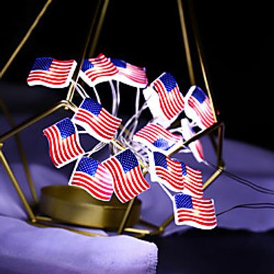 LED String Lights Stars and Stripes National Flag for Independence Day 3m 30LEDs Party Wedding Decoration Flag Shape Lights Home Adornment without Battery miniinthebox