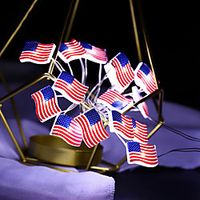 LED String Lights Stars and Stripes National Flag for Independence Day 3m 30LEDs Party Wedding Decoration Flag Shape Lights Home Adornment without Battery miniinthebox - thumbnail