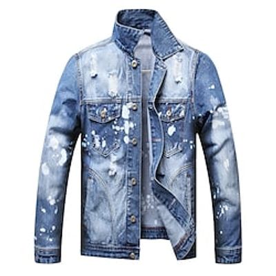 Men's Denim Jacket Jean Jacket Daily Wear Going out Casual Daily Jacket Outerwear Navy Blue Lightinthebox Men's Denim Jacket Jean Jacket Daily Wear Going out Casual Daily Jacket Outerwear Navy Blue Lightinthebox