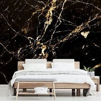 Abstract Marble Wallpaper Mural Black Glod Marble Wall Covering Sticker Peel and Stick Removable PVC/Vinyl Material Self Adhesive/Adhesive Required Wall Decor for Living Room Kitchen Bathroom miniinthebox