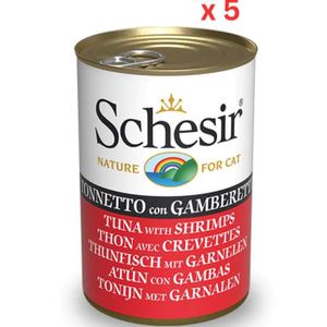 Schesir Cat Wet Food Tuna With Shrimps 140G (Pack Of 5)