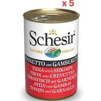 Schesir Cat Wet Food Tuna With Shrimps 140G (Pack Of 5) - thumbnail