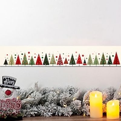 Christmas Wallpaper Border Tree Waistline Baseboard Peel and Stick Self Adhesive PVC/Vinyl Modern Waterproof Wall Decal for Room 10x240cm/3.93''x94.49'' miniinthebox
