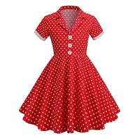 Polka Dots Retro Vintage 1950s Dress A-Line Dress Flare Dress Girls' Christmas Event / Party Cocktail Party Prom Kid's Dress Lightinthebox