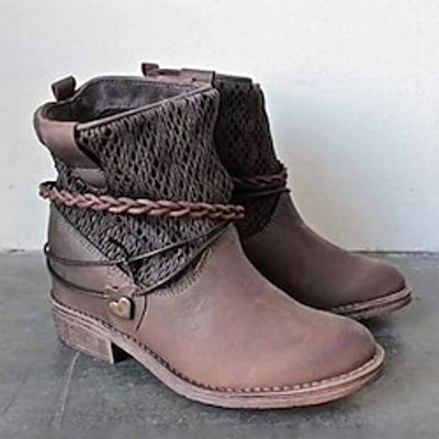 Women's Boots Plus Size Vintage Shoes Outdoor Christmas Daily Booties Ankle Boots Winter Tassel Chunky Heel Round Toe Vintage Casual Minimalism PU Zipper Solid Color Black Brown Lightinthebox Women's Boots Plus Size Vintage Shoes Outdoor Christmas Daily Booties Ankle Boots Winter Tassel Chunky Heel Round Toe Vintage Casual Minimalism PU Zipper Solid Color Black Brown Lightinthebox