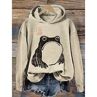 Women's Hoodie Sweatshirt Pullover Active Sportswear Print Beige Graphic Casual Sports Hoodie Long Sleeve Top Micro-elastic Fall  Winter Lightinthebox - thumbnail