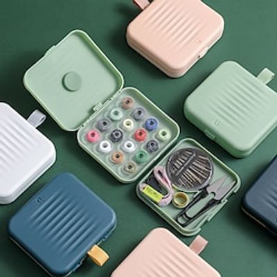 1 Set Magnetic Suction Needle And Thread Box Household Hand Sewing Needle And Thread Storage Bag Student Dormitory Portable Sewing Needle And Thread Box Set miniinthebox