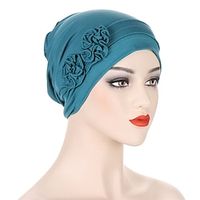 Headwear Headpiece Polyester  Cotton Blend Floppy Hat Turbans Casual Church With Flower Pure Color Headpiece Headwear Lightinthebox - thumbnail