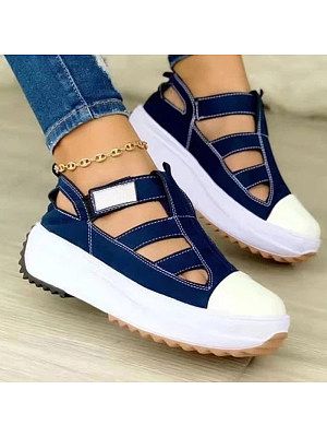Casual Solid Color Platform Hollow Shoes Casual Solid Color Platform Hollow Shoes