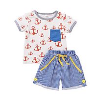 Kids Toddler Girls' Clothing Set Short Sleeve Blue Graphic Print Active Regular 2-8 Years Lightinthebox - thumbnail