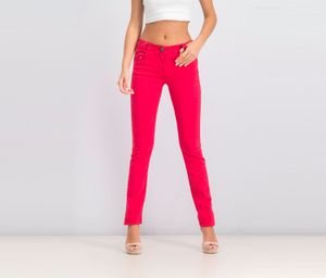 Womens Plain  Jeans  Red