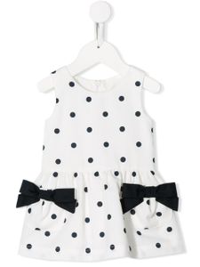 Lapin House sleeveless polka dot print dress - White