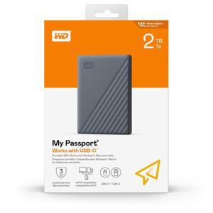 WD 2TB My Passport Portable Hard Drive - Grey