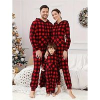 Santa Claus Reindeer Family Christmas Pajamas Nightwear Men's Women's Boys Girls' Family Matching Outfits Christmas New Year Christmas Eve Kid's Adults' Home Wear Polyester Top Pants miniinthebox - thumbnail